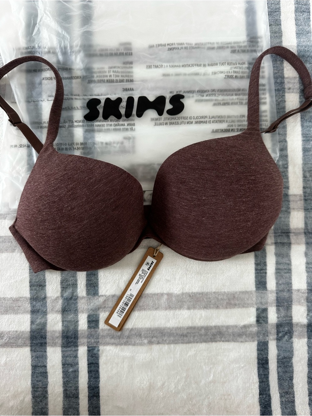 Skims Everyday Cotton Ultimate Bra Cocoa Heather